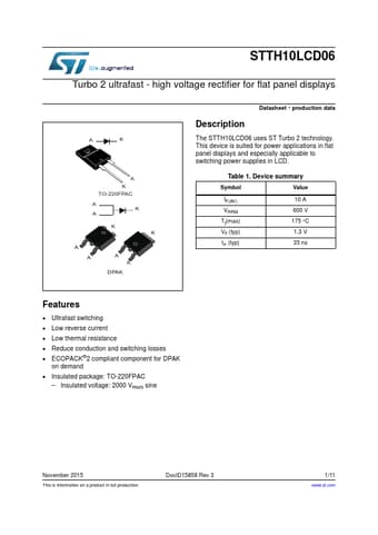  Datasheet Preview Page 1