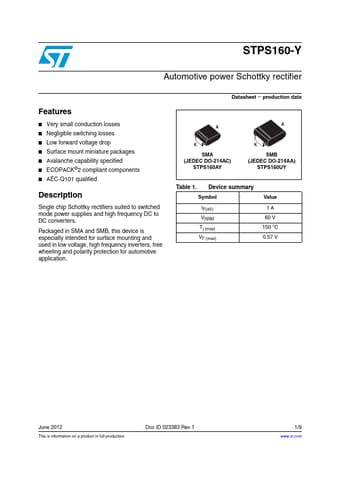  Datasheet Preview Page 1