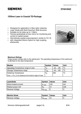  Datasheet Preview Page 1