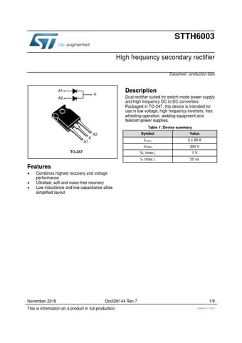  Datasheet Preview Page 1