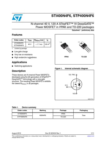  Datasheet Preview Page 1