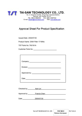  Datasheet Preview Page 1