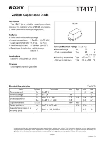  Datasheet Preview Page 1