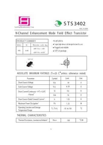  Datasheet Preview Page 1
