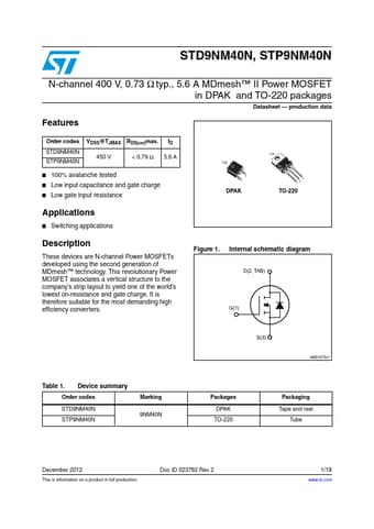  Datasheet Preview Page 1