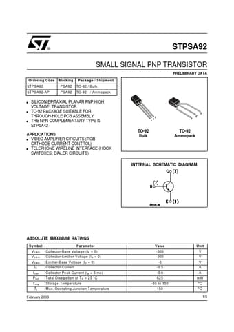  Datasheet Preview Page 1