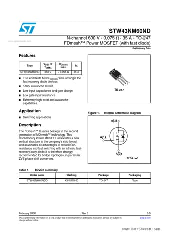  Datasheet Preview Page 1