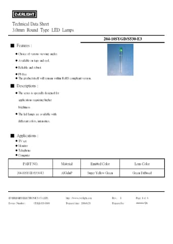  Datasheet Preview Page 1