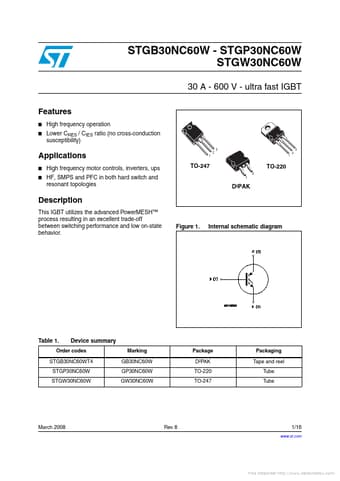  Datasheet Preview Page 1