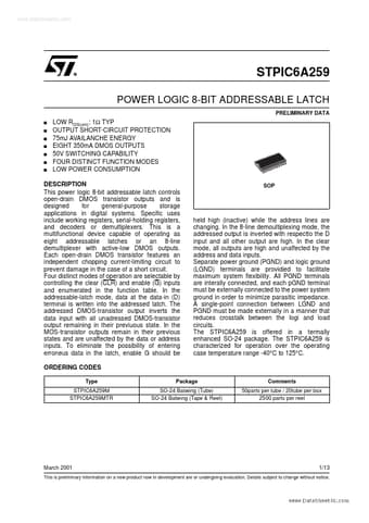  Datasheet Preview Page 1
