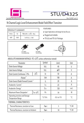  Datasheet Preview Page 1