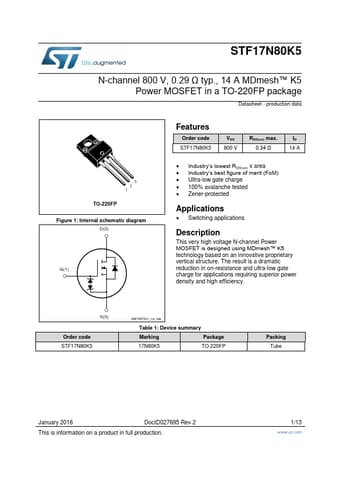 Datasheet Preview Page 1