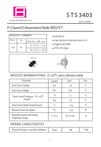  Datasheet Preview Page 1