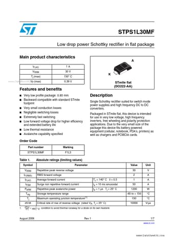  Datasheet Preview Page 1