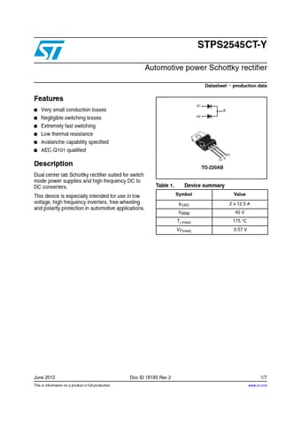  Datasheet Preview Page 1