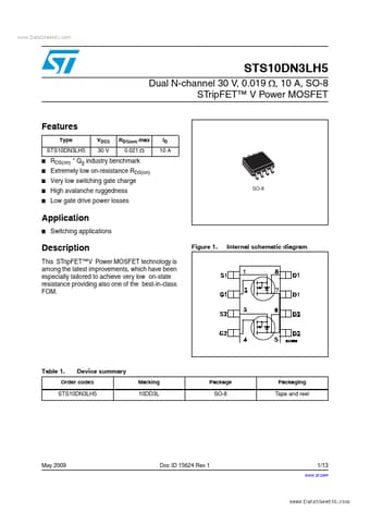  Datasheet Preview Page 1