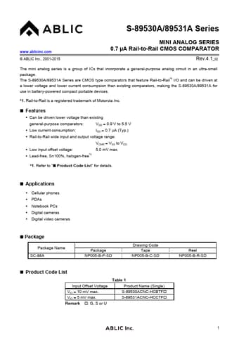  Datasheet Preview Page 1