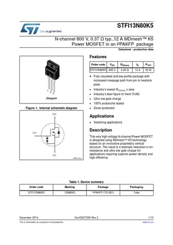  Datasheet Preview Page 1