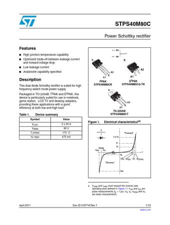  Datasheet Preview Page 1
