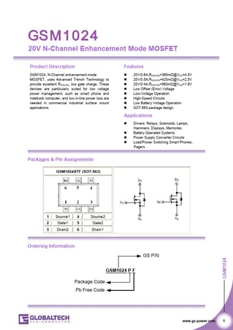  Datasheet Preview Page 1