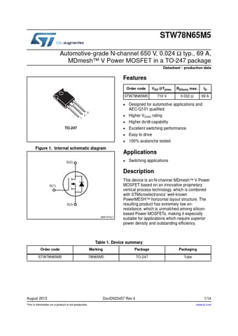  Datasheet Preview Page 1