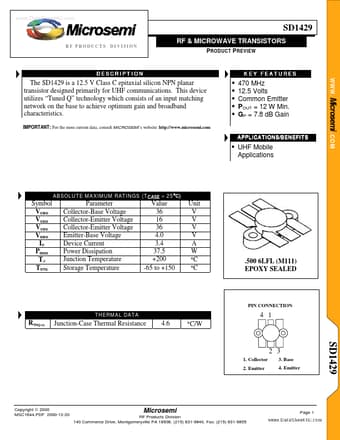  Datasheet Preview Page 1