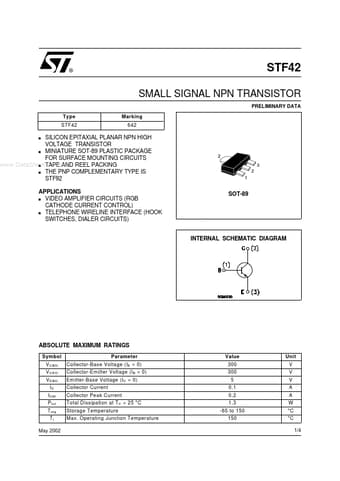  Datasheet Preview Page 1