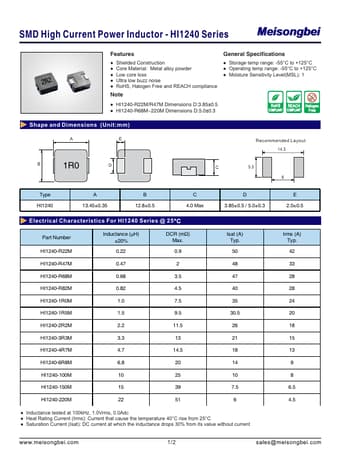  Datasheet Preview Page 1