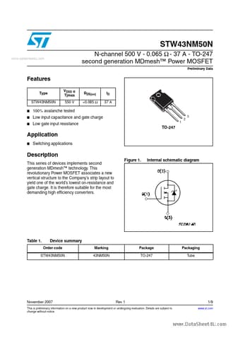 Datasheet Preview Page 1