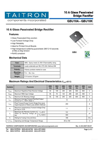  Datasheet Preview Page 1