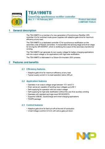  Datasheet Preview Page 1
