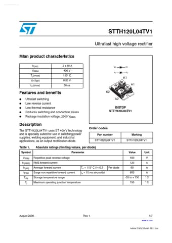  Datasheet Preview Page 1