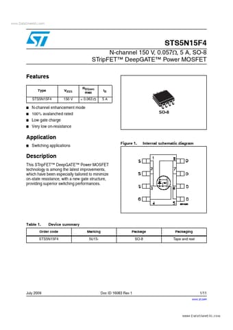  Datasheet Preview Page 1