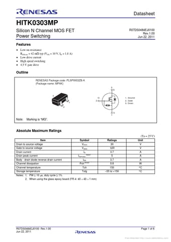 Datasheet Preview Page 1
