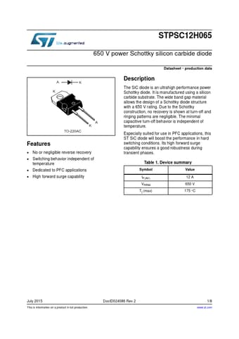  Datasheet Preview Page 1