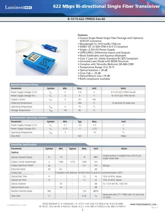  Datasheet Preview Page 1