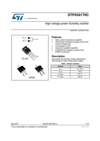  Datasheet Preview Page 1