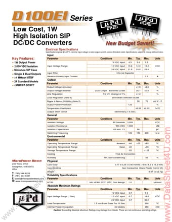  Datasheet Preview Page 1