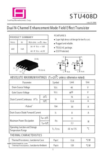 Datasheet Preview Page 1