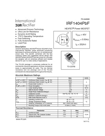  Datasheet Preview Page 1
