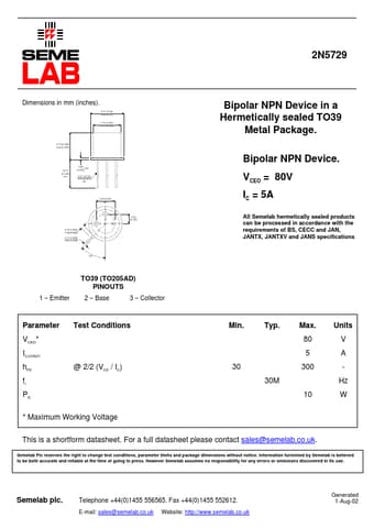  Datasheet Preview Page 1
