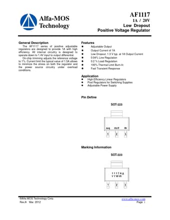  Datasheet Preview Page 1