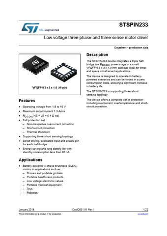  Datasheet Preview Page 1
