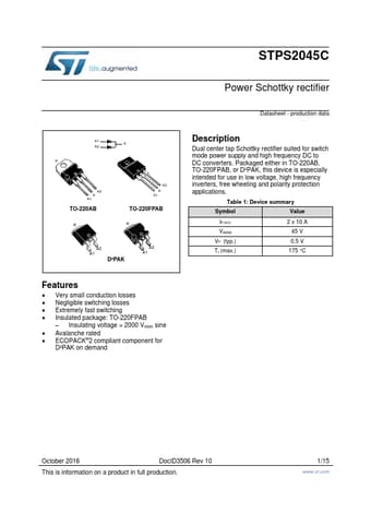  Datasheet Preview Page 1