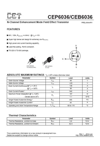  Datasheet Preview Page 1