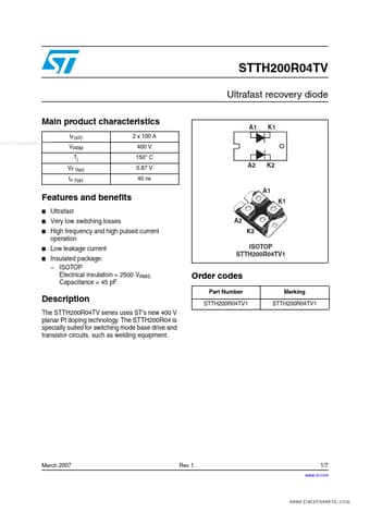 Datasheet Preview Page 1