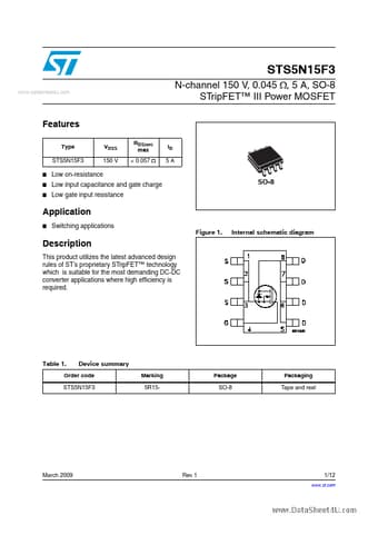  Datasheet Preview Page 1