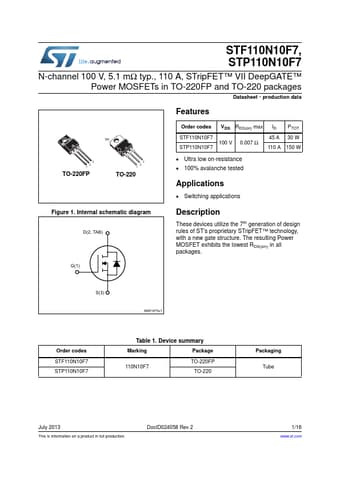  Datasheet Preview Page 1