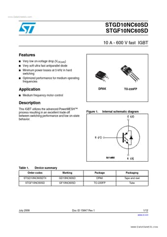  Datasheet Preview Page 1