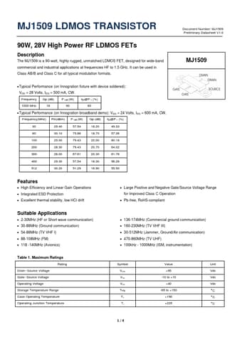  Datasheet Preview Page 1